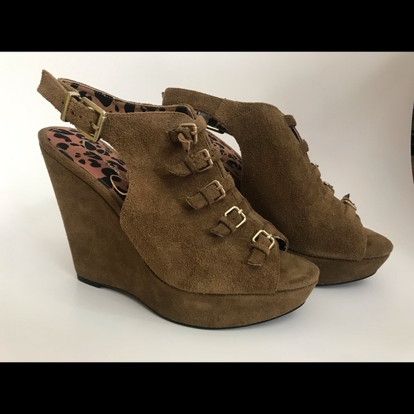 Jessica Simpson Brown Wedges - Picture 1 of 10